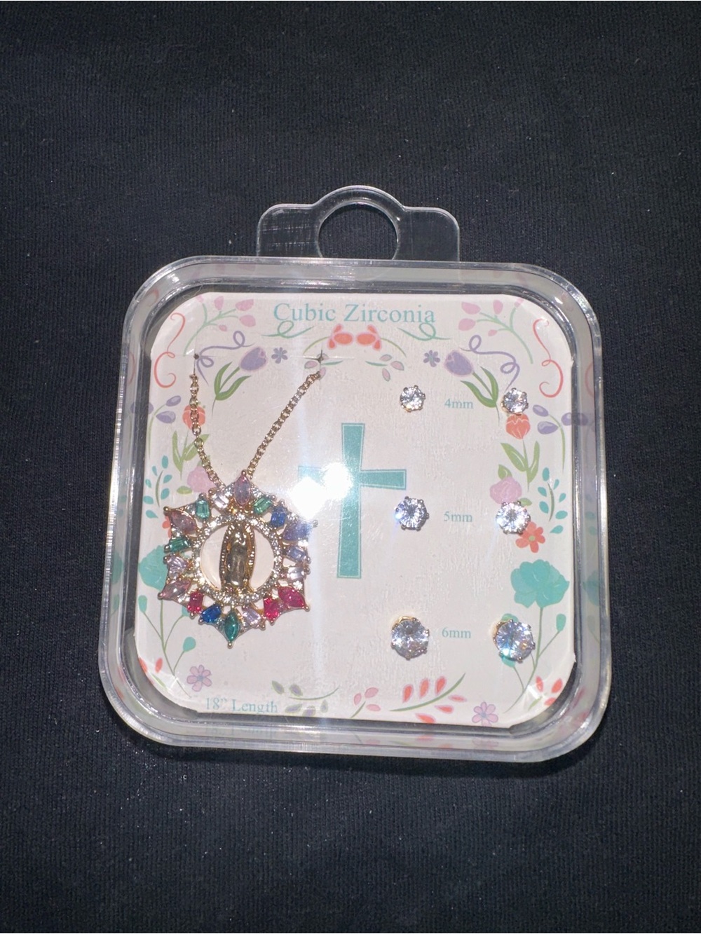 Multicolor Sunburst Pendant Necklace - Gold Tone
